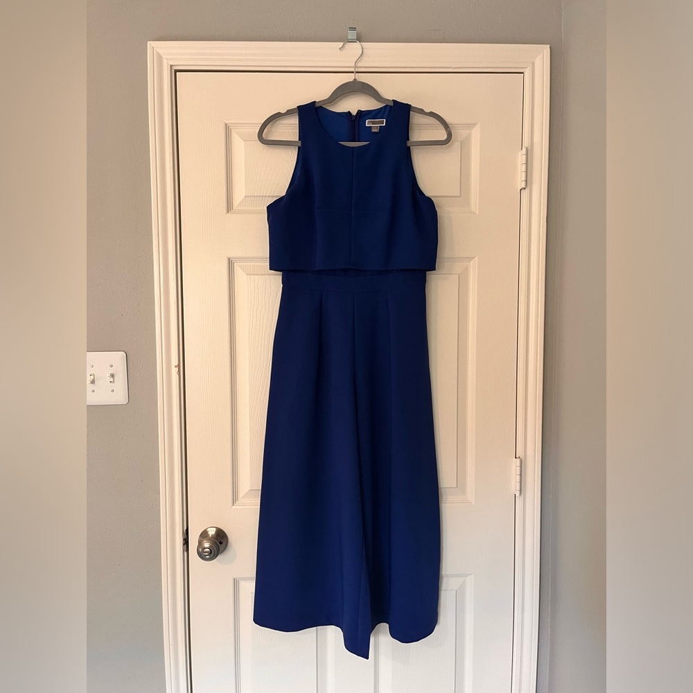 Wide leg cropped jumpsuit, Royal Blue